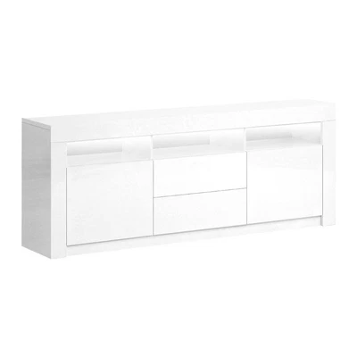 $162.99 • Buy Artiss TV Cabinet Entertainment Unit Stand RGB LED Gloss Drawers 160cm White