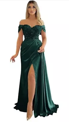 Off Shoulder Beaded    Mermaid Prom Dress  Green • $89