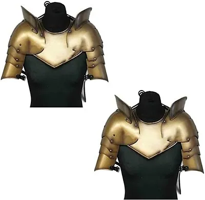 Medieval Knight 18 Gauge Steel Gorget Pauldrons Shoulder Reenactment Replica  • $206.97