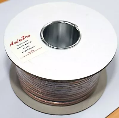 AudioPro Speaker Cable Wire 13 AWG (2 X 234 Strands) 25m Reel Transparent  • £20.58