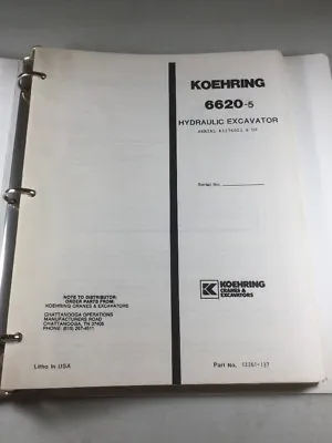$69.99 • Buy Koehring 6620-5 Hydraulic Excavator Parts Catalog Manual