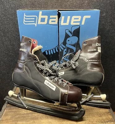 Vtg 60s 70s Bauer Hockey Skates Size 9 Original Box NOS Canada Cali Golden Seals • $85