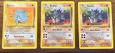 1999 Pokemon Lot - 1st Edition RHYDON X2 / RHYHORN 61/64 45/64 ORIGINAL SET 👀 • $4.44