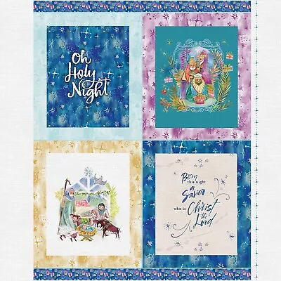 Christmas Peace Nativity O Holy Night Jesus Religious Fabric Panel 1 Yard #21472 • $7.01