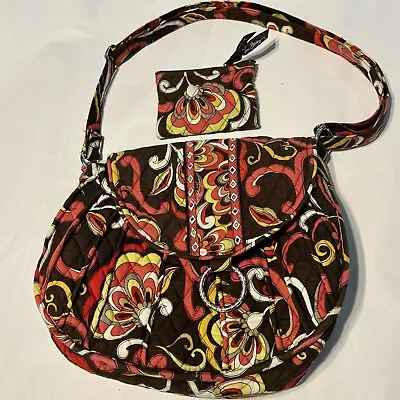 Vera Bradley PUCCINI Large Saddle Up Shoulder Bag Purse Floral • $18