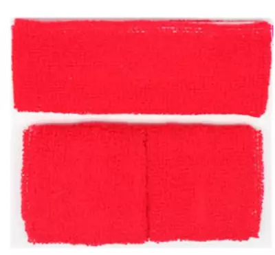 # 80s Workout Headband And Wristband Set 1980s Costume Set Red • $4.99