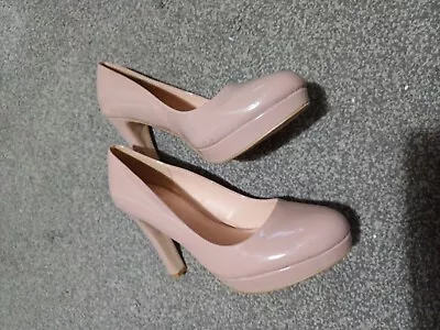 Ladies Even And Odd Nude High Heel Shoes Size 9 • £6.99