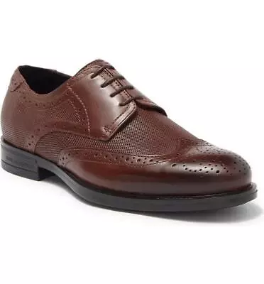 $295 - Karl Lagerfeld Paris Perforated Wingtip Derby Oxfords In Brown Size 10.5 • $39.99