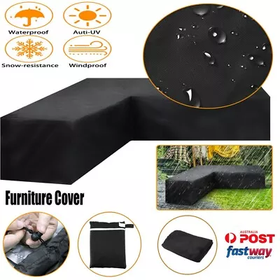 $42.99 • Buy L Shape Outdoor Furniture Cover Waterproof Sofa Lounge Seat Couch Cover Garden