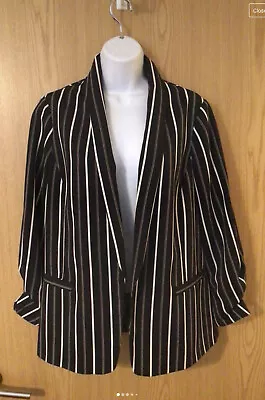 £8.50 • Buy Black,white Striped Blazer Jacket Size 12 Dorothy Perkins Excellent Condition