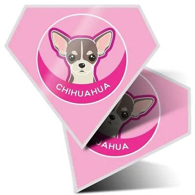 £3.99 • Buy 2 X Diamond Stickers 7.5 Cm - Chihuahua Cartoon Cute Dog Face  #5985