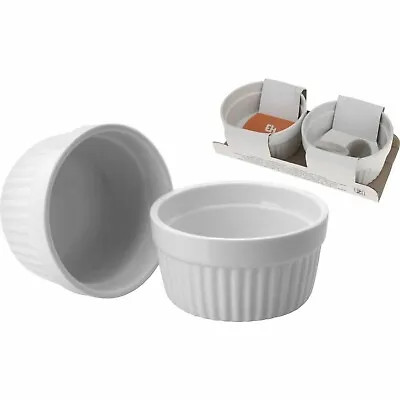 Ceramic Ramekins X 2 Set Serving Dishes Mini Baking Cup Snack Sauce Pots 7 X 4cm • £6.99