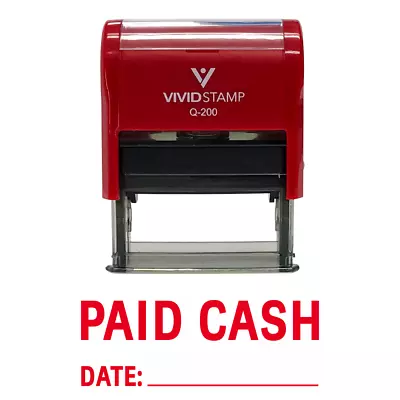 $9.99 • Buy Paid Cash With Date Line Self Inking Rubber Stamp