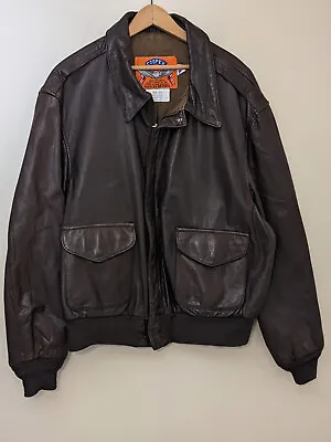 Cooper A-2 Brown Goatskin Leather Bomber Jacket Mens 50R US Air Force USAF • $124.95