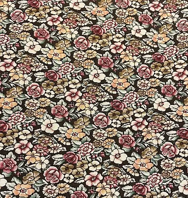 Vintage 80’s Marcus Brothers Textiles INC Floral 100% Cotton Fabric 36X36 • $8.99