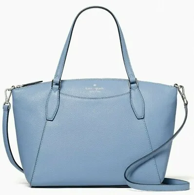 NWB Kate Spade Monica Satchel Dusty Blue Leather WKR00240 $359 Retail Gift Bag Y • $128.99