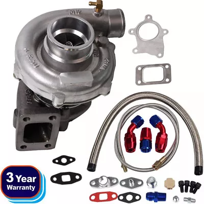 T04e T3/t4 .63 A/r 73 Trim Turbo Charger With Oil Feed+drain Line Kit • $125