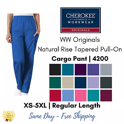 Cherokee Workwear Originals Elastic Waist Cargo Scrub Pant | 4200 REGULAR • $16.98