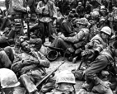 U.S. Marines Taking A Well Deserved Rest 8x10 Vietnam War Photo 638 • $7.43