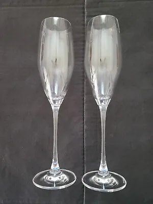 Set Of 2 Villeroy & Boch Crystal Allegorie Fluted Champagne Glasses Germany 11  • $35.99