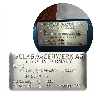 Volkswagen Beetle Super Cabriolet Convertible Type 15 Data Data Information Plat • $89.95