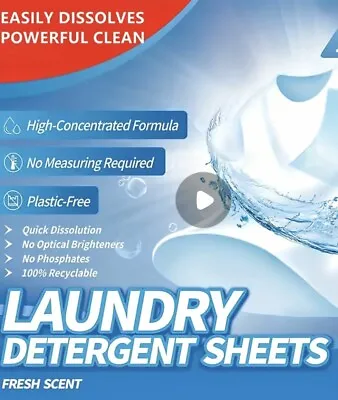 Laundry Detergent Sheets Zero Waste Fresh Scent Ultra Concentrated 60 Load Tide • $5.99