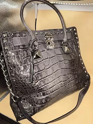 GUC MICHAEL KORS XL Ombre Croc Hamilton NS Tote Studded Leather • $89.99