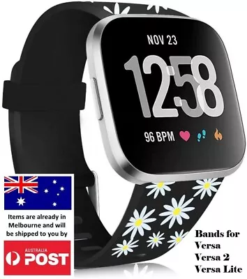 $8.95 • Buy Patterned Silicone Watch Strap Wrist Band For Fitbit Versa / Versa 2 / Lite