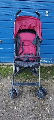 Hauck Red Lightweight Stroller 4 Wheels Pushchair - Used • £30