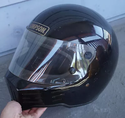 Vintage Simpson Black Darth Vader Motorcycle Motocross MX Helmet Full Face 7.5 • $195