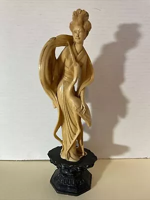 A Santini Sculpture Asian Geisha Italy Signed 12” Stork Oriental Mid Century MCM • $47.99