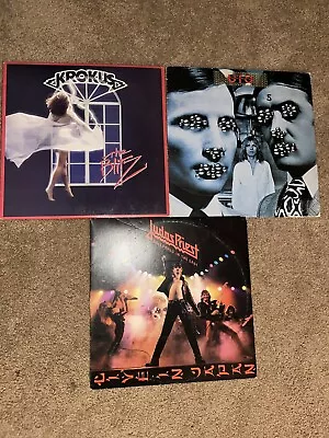 3 Lot Rock Heavy Metal Vinyl Record Albums Judas Priest UFO Krokus Obsession • $44.99