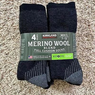 Kirkland Signature Men’s Merino Wool Blend Socks - 4 Pairs • $23.99