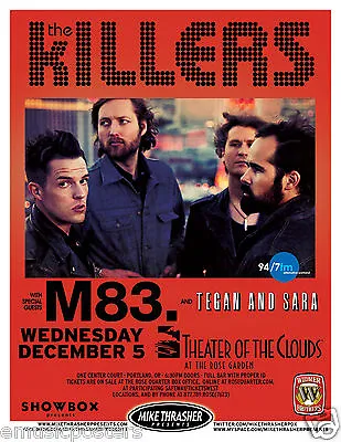 THE KILLERS /M83./ TEAGAN & SARAH 2012 PORTLAND CONCERT POSTER - Brandon Flowers • $18.18