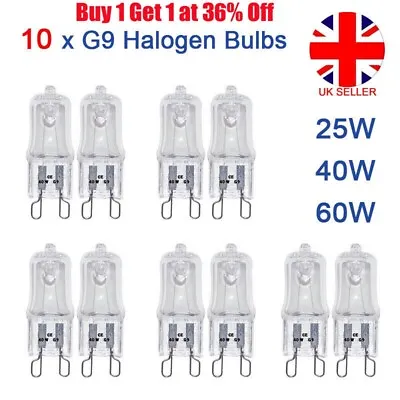 10x G9 Halogen Replacement Bulbs 60W 40W 25W Clear Capsule 240V Warm White Lamp • £4.71