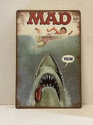 Mad Magazine Metal Poster Tin Signs Shark Jaws No 189 Jan 76 ManCave Retro New • $11.95