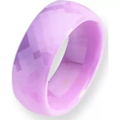 Ceramic Pink Faceted 7.5mm Awareness Ring Size 5.5 • $52.13