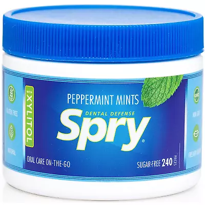 Spry Xylitol Mints Natural Peppermint 240 Count - Free Fast Delivery • £13.43