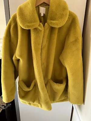 Yellow Mustard Faux Fur Coat H&M • $31.13