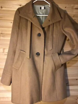 J.Crew Coat Satin Lined Camel Tan 90% Wool 10% Cashmere  Women 10 • $105