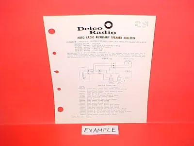 1951-1963 Delco Gm Radio Rear Seat Speaker Service Manual Choose Your Model • $11.99