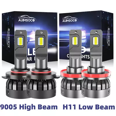 50W Focused LED Headlight Hi/Lo Beams 9005+H11 6500K White 4PCS Bulbs F6-Series • $63.99