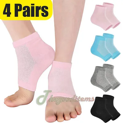 Cracked Heel Repair Socks - 4 Pairs Moisturizing Heel Socks For Dry Cracked Feet • $12.29