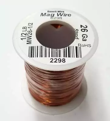 26 Gauge Insulated Magnet Wire 1/2 Pound Roll (629' Approx.) 26AWG MW26-1/2 • $20.95