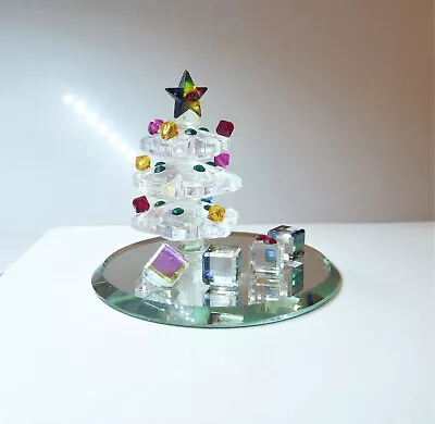 Rare Vintage Austrian Crystal Christmas Tree With Presents On Mirror Base • $24.99