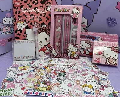 Hello Kitty B6 Sanrio Notebook Stationary Memo Bundle Pencil Case Sticker Pen • $32.86