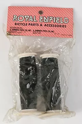 Vintage Royal Enfield Bicycle Mushroom Style Handlebar Grips Black Fits 7/8  NOS • $19.75