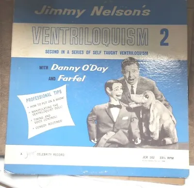 1966 Jimmy Nelson's LP Ventriloquism 2 VG Vinyl JCR 102 JURO Label O'Day Farfel  • $25