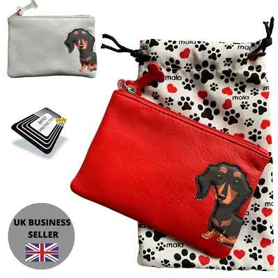 Mala Leather Cute Sausage Dog LADIES Leather Coin Purse Daxi Dachshund 4257 RFID • £13.05