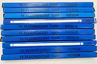 Pack Of 10 F8T5/CW 8 Watt 12  T5 Linear Fluorescent Light Bulb 4100K FREE SHIP!! • $29.95